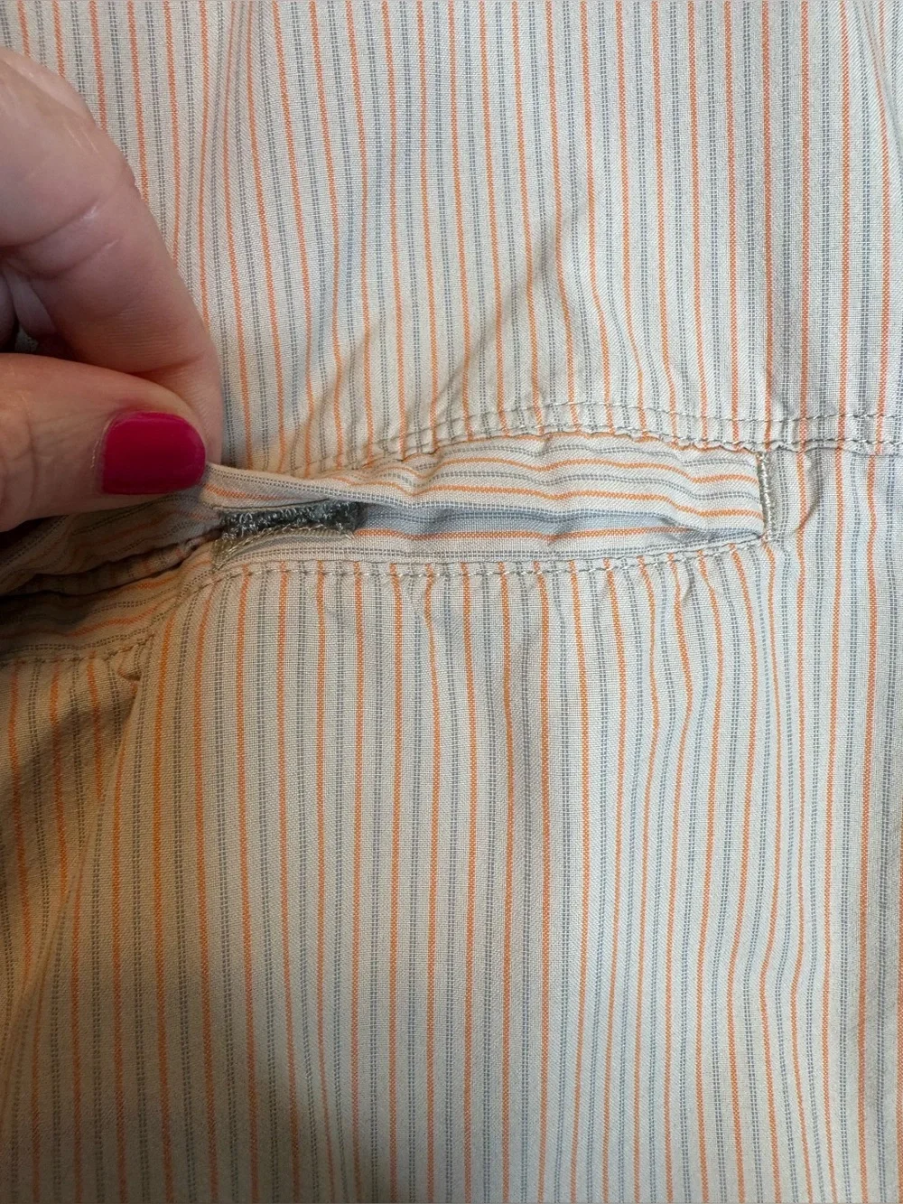 The North Face Men's XL orange Gray Striped Long Sleeve Hiking Shirt Gorpcore